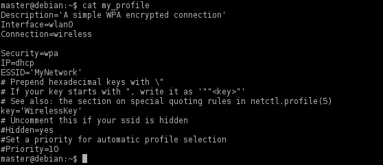 view network profile in arch linux