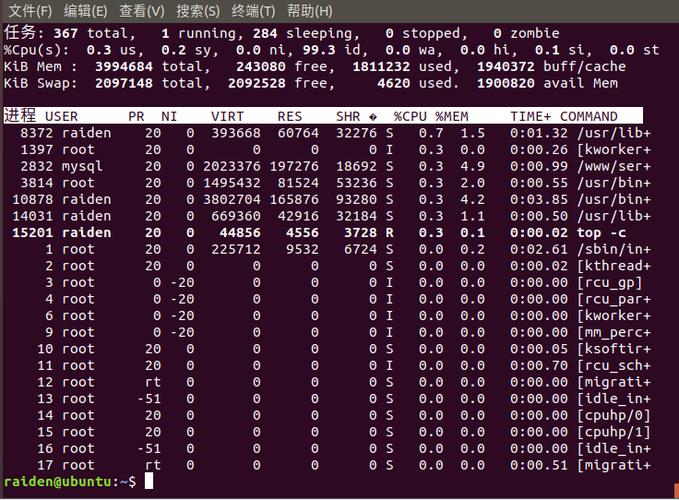 top命令使用方法_linux中top命令_Linux系统监控工具详解