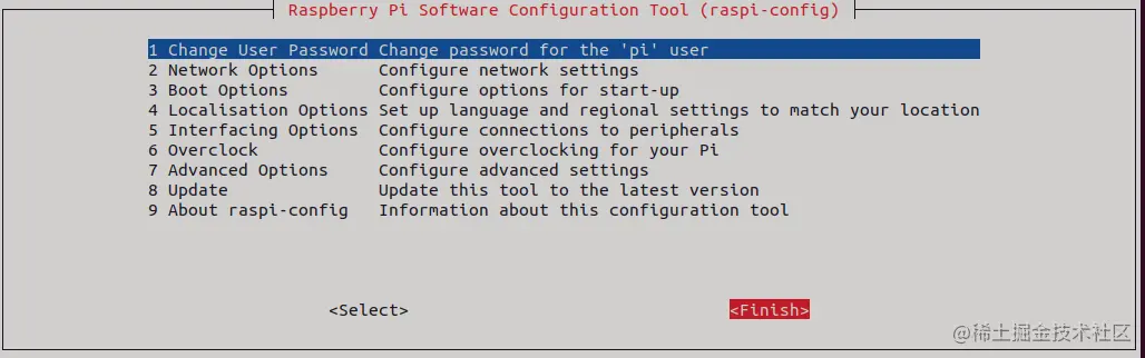 通过方向键或者Tab键选择finish退出