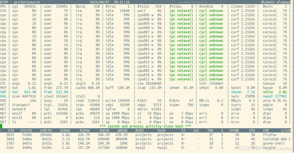 linux查看版本5还是6_Linux查看物理CPU个数核数逻辑CPU个数_查看/proc/uptime计算系统运行时间
