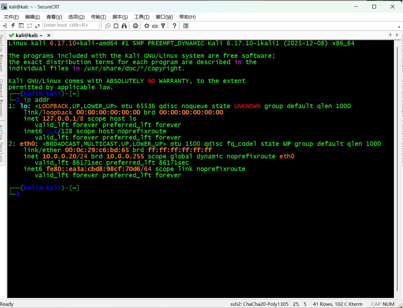 配置Kali Linux SSH_linux shell 版本信息_开启SSH服务