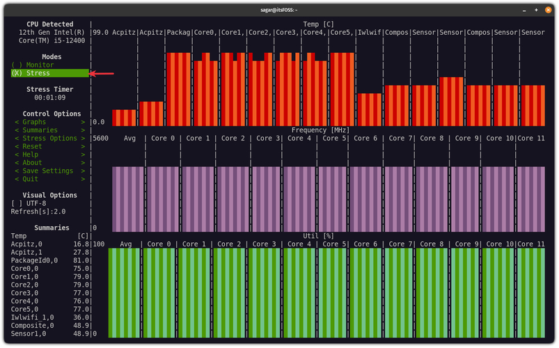 linux 压力测试命令_压力测试 CPU Linux_压力测试 CPU 温度监控