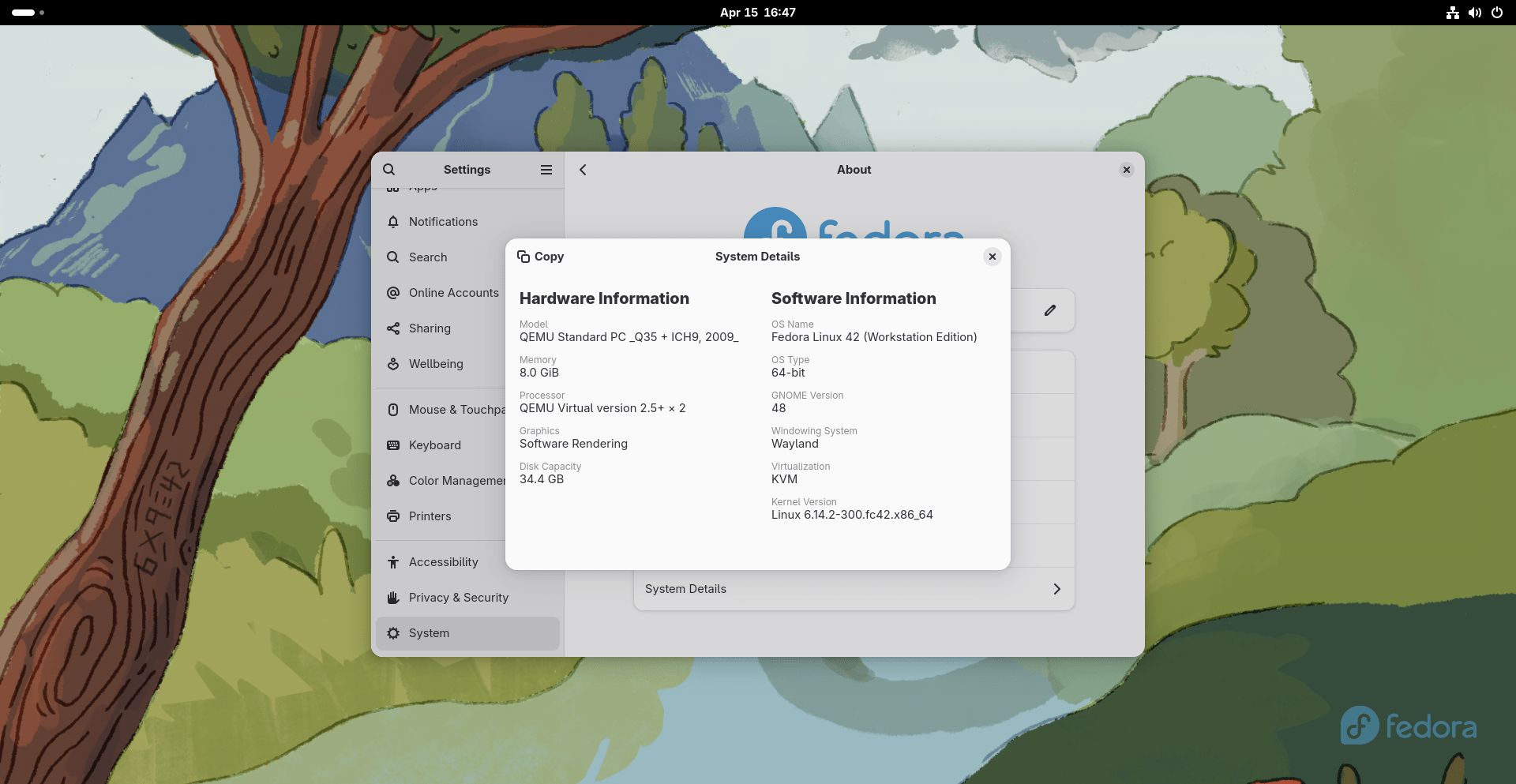 linux操作系统的两种桌面环境_Fedora Linux 42 稳定版_GNOME 48 桌面环境