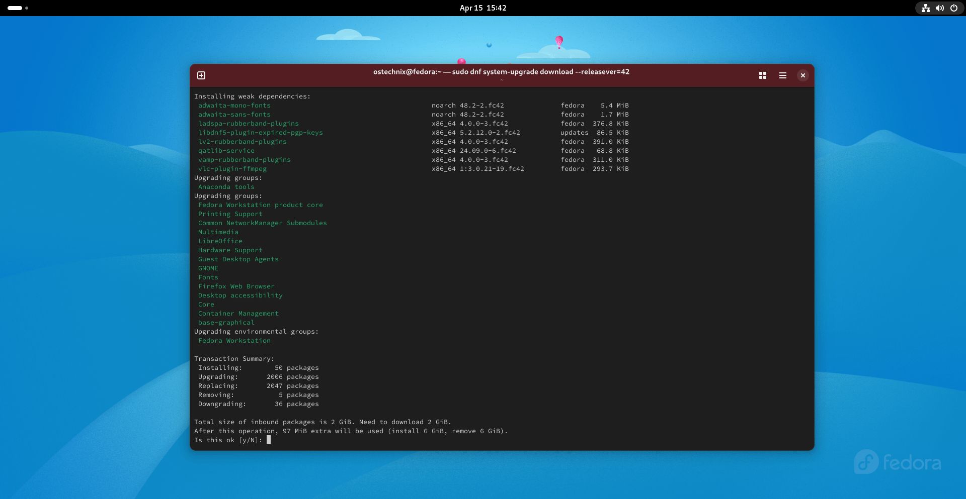 GNOME 48 桌面环境_linux操作系统的两种桌面环境_Fedora Linux 42 稳定版